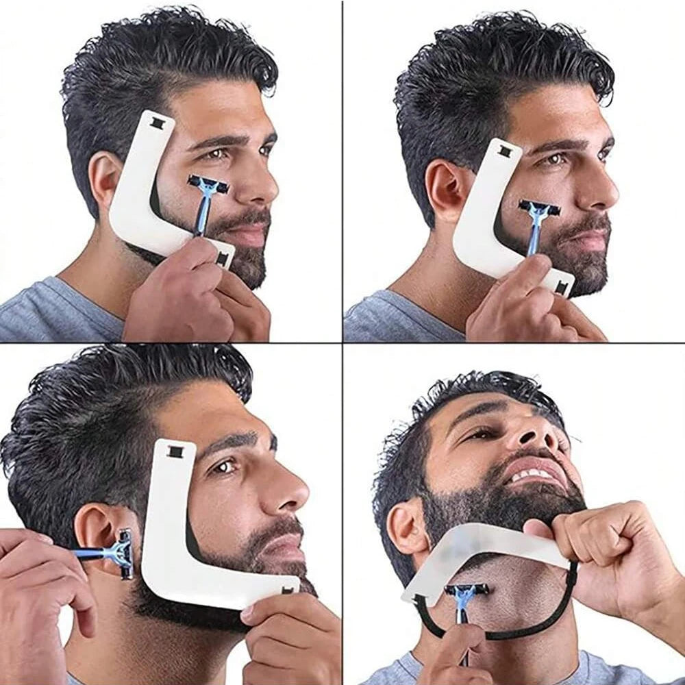 Neckline Shaving Template Beard Shaper Neckline Guide & Trimmer Kit with Stencil for Men's Goatee and Mustache Grooming Oasis Select