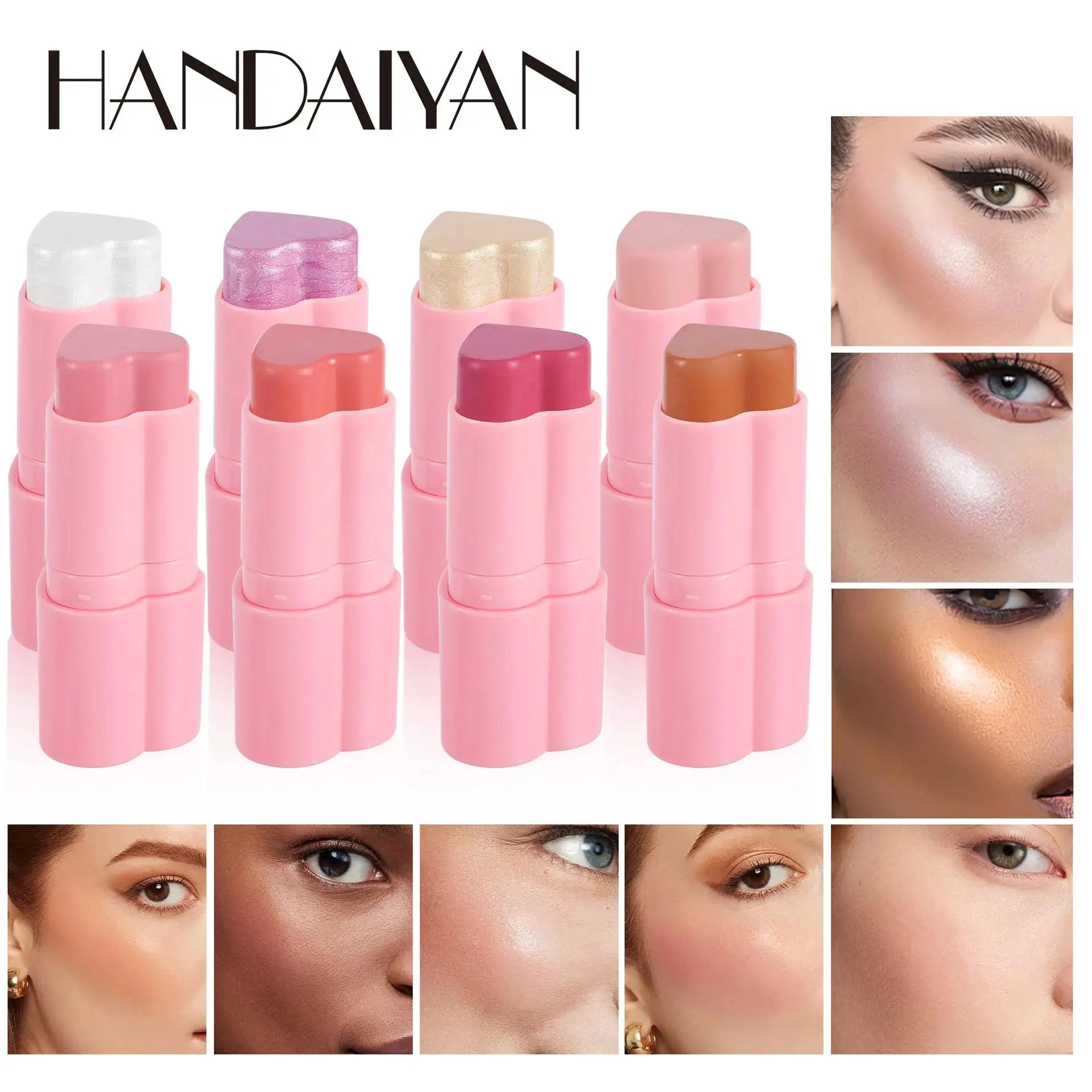 Handaiyan 3-in-1 Blush Highlighter Contour Stick – 8 Colors