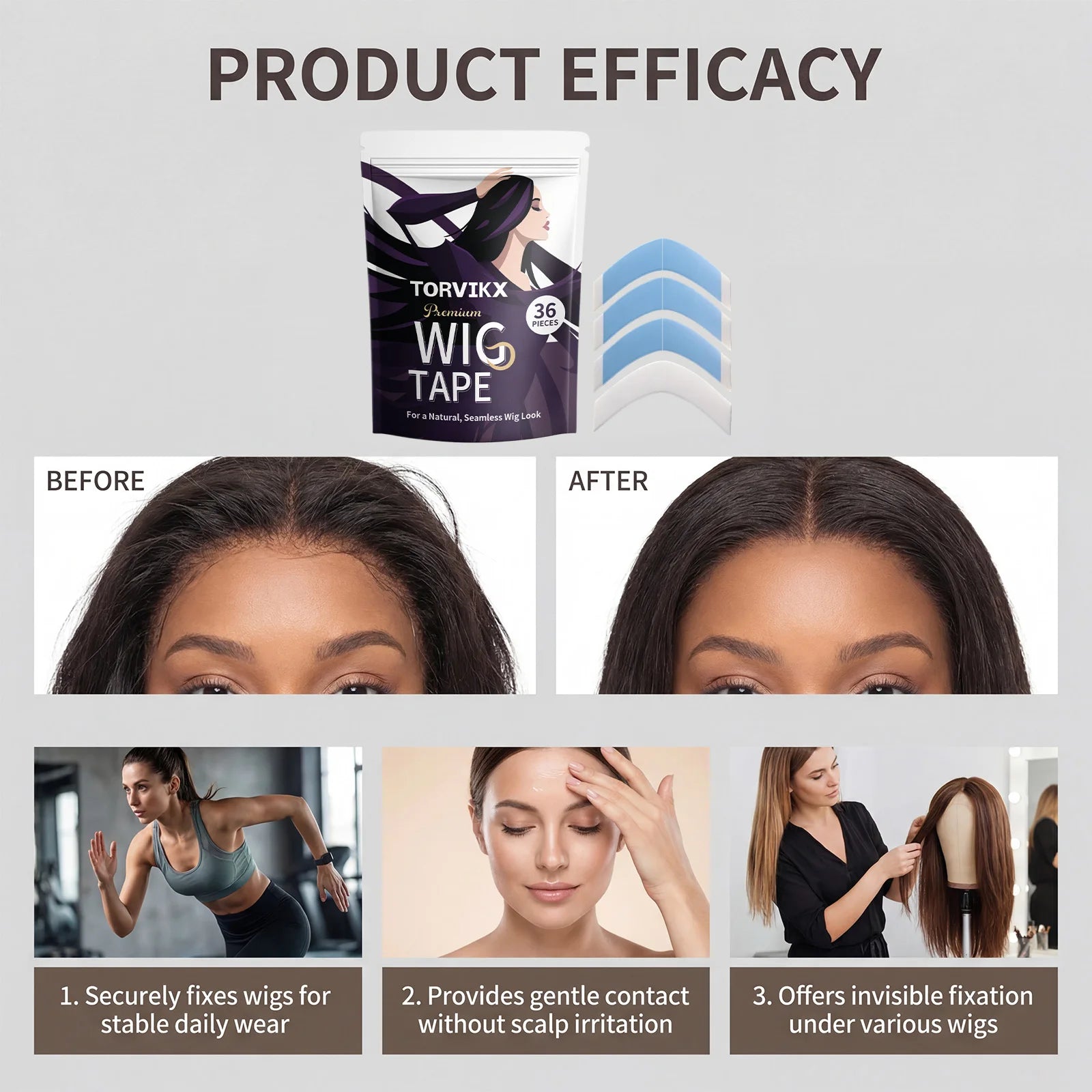 Wig tape, invisible Strong Hold wig band styling auxiliary tape, easy to wear, daily styling care tool Oasis Select