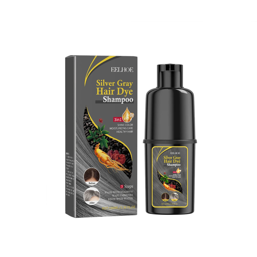 Black & Silver Gray Hair Color Shampoo – Gentle & Moisturizing Hair Dye Shampoo Oasis Select 100ml boxed