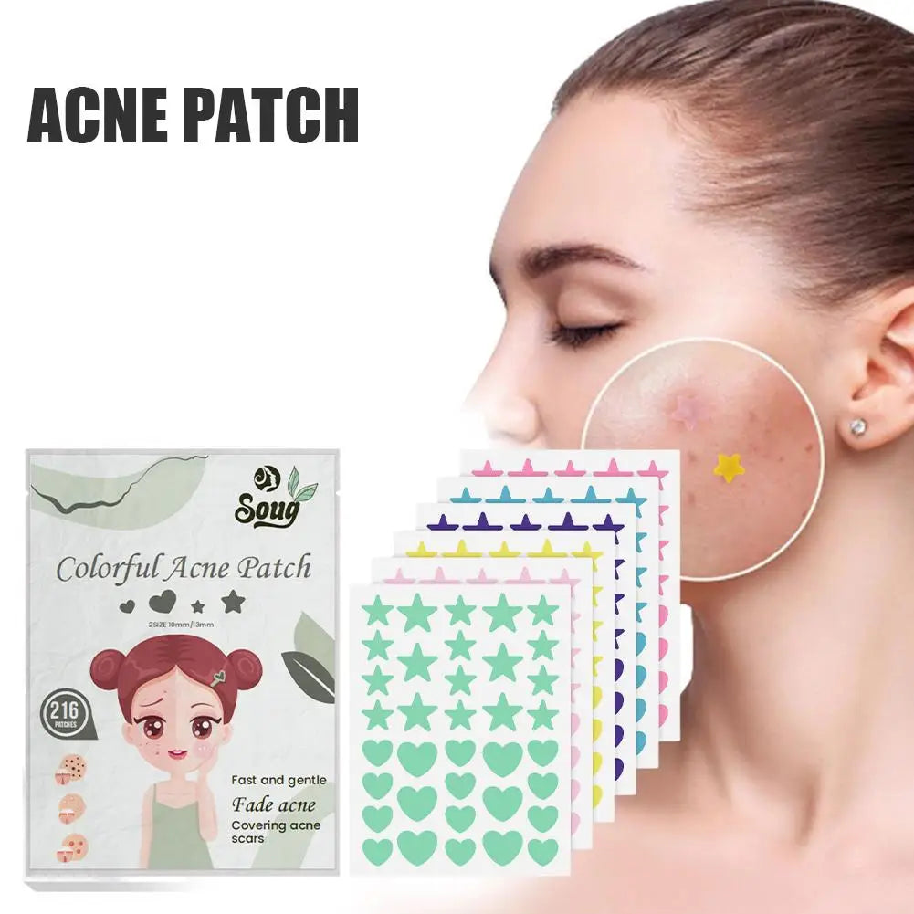 216PCS Pimple Patch Acne Colorful Invisible Acne Removal Skin Care Stickers Concealer Face Spot Beauty Makeup Tools Oasis Select