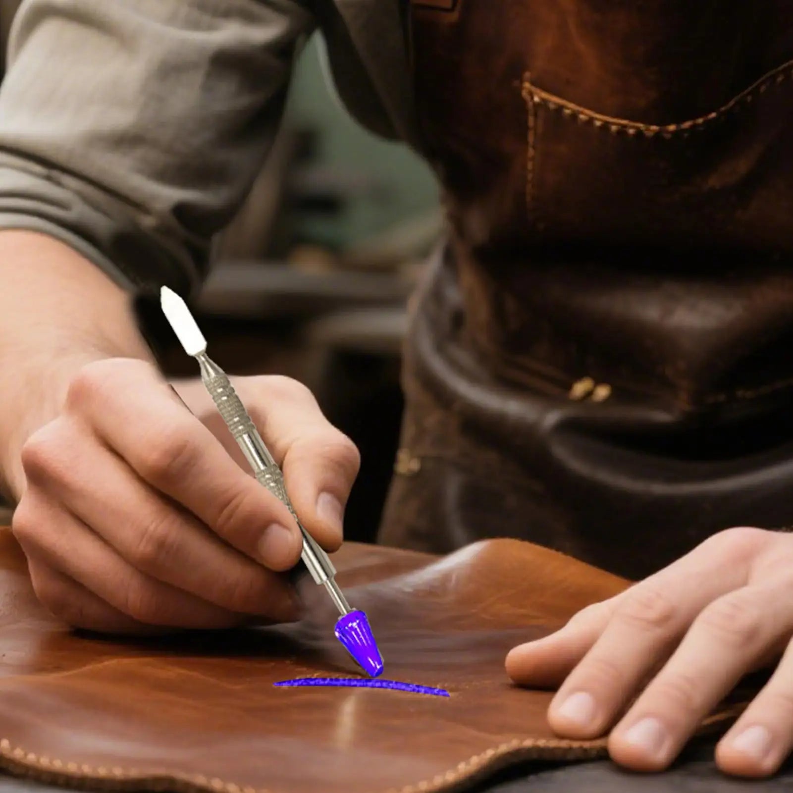 Leather Edge Oil Pen Double Head Leather Edge Paint Pen Multi-Function Printing Tool Handmade Belt Finisher For Men Women Oasis Select