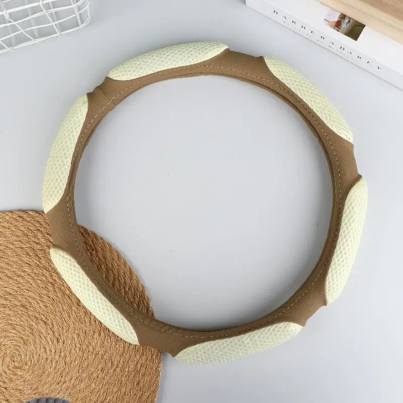 Steering Wheel Cover Suitable For 38cm Diameter Car Accessories Interior Steering Wheel Protective Decoration Universal Oasis Select Beige