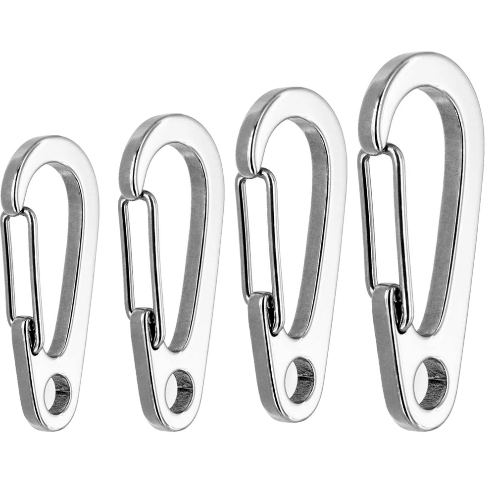 2pcs Stainless Steel Small Mini Carabiner Clip Spring Snap Hook Keychains for DIY Key Rings Camping Backpack Jewelry Accessory Oasis Select