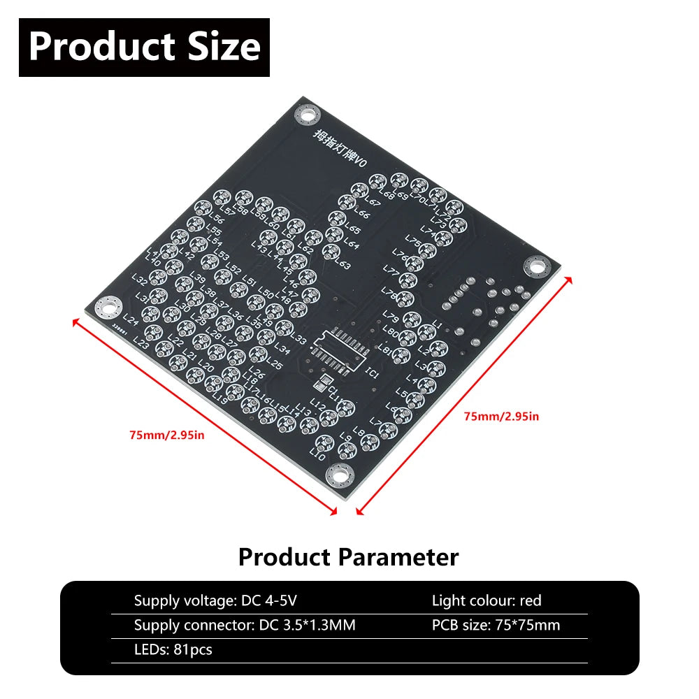 DIY Electronic Kit LED Thumb Flowing Light Production Kit Light-emitting Diode Fun Welding Microcontroller Soldering Practice Oasis Select