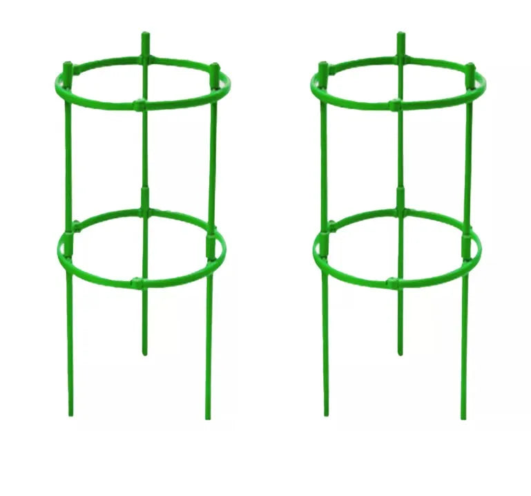Garden Tomato Cage Plant Support Trellis For Potted Plants, Adjustable ABS Stake For Climbing Vines, Green Oasis Select 2pcs