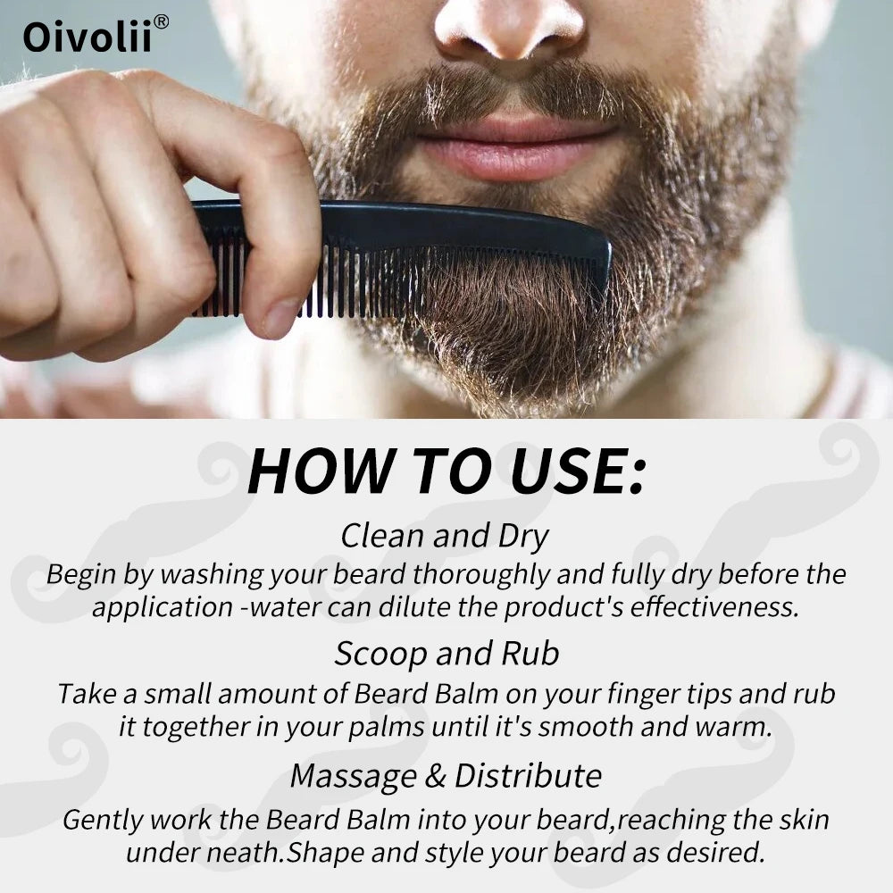 Beard Balm for Men - Beard Growth Argan Oil with Jojoba Oil & Coconut Oil - Moisturizing, Hydrating and Softening Cream Oasis Select