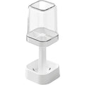 3in1 Countertop Toothbrush Station with Cover All-in-One Toothpaste Brush Holder for Bathroom Sink Easy-Clean Plastic Organizer Oasis Select White