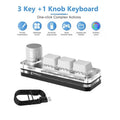 Mini Keyboard 3 Keys 1 Knob RGB Programming Macro Mechanical Keyboard Gaming Custom Switch Portable Keypad For Photoshop Oasis Select Beige White