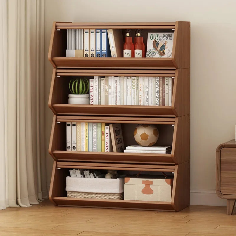 Bookshelf Shelf Floor-to-ceiling bookcase Household children's simple storage display cabinet with door dust-proof wall locker Oasis Select