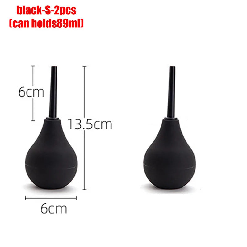 Enema multiple sizes personal care bidet penetration anal douche bathroom accessories toilet shower WC hygienic bidets parts Oasis Select black-S-2pcs