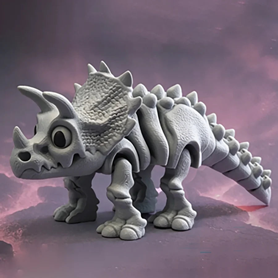 3D Printed Articulated T-Rex Skeleton Figurine Movable Joint Tyrannosaurus Rex Dinosaur Bone Model Kids Educational Toy Play Oasis Select Light Grey 15cm