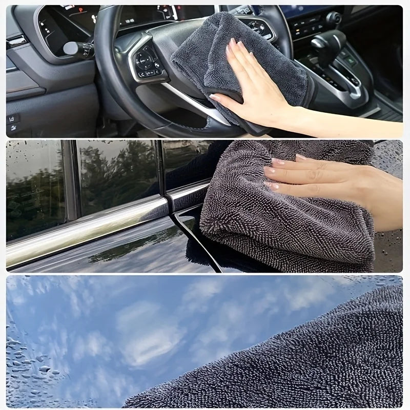5 Pack Polyester Cleaning Cloths,Ultra Soft Lint Free Reusable Towels for Car Detailing,Kitchen,Bathroom,Electronics,No Residue Oasis Select