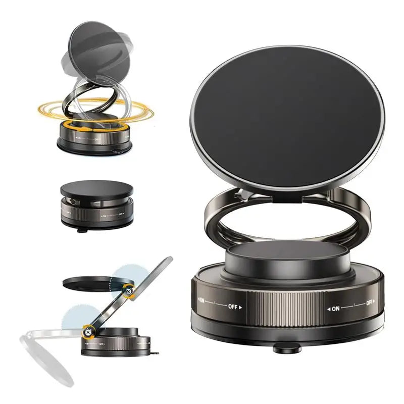 360 Adjustable Vacuum Magnetic Phones Holder Suction Cup Phone Mount for Magsafe Portable Cell Phone Holder for Cars Makeup Gym Oasis Select black