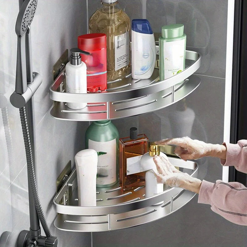 Bathroom Shelves Multiple Colors No Punching Required Corner Shower Shelf Wall-mounted Accessories Organizers Hardware Fixture Oasis Select