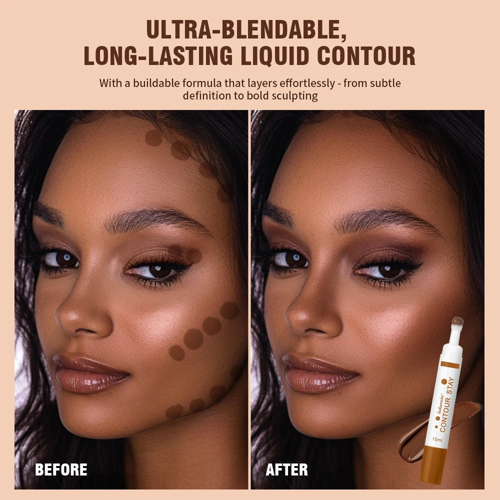 6-colors Moisturizing Liquid Contour Stay Cream Bronzer Waterproof Lightweight 3D Concealer Nourishing Face Contour Makeup Oasis Select