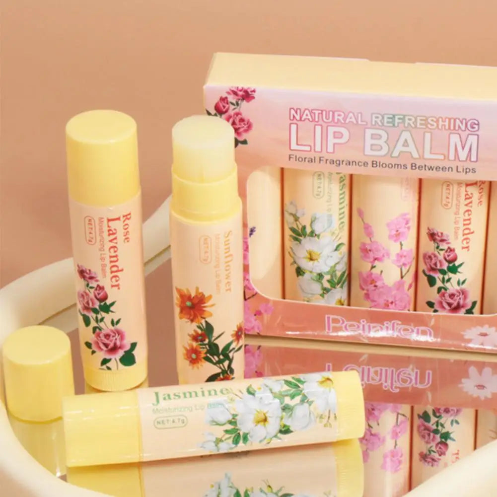 Eelhoe 5-Piece Flower Flavor Lip Balm Set – Hydrating & Nourishing Lip Balm Set Oasis Select