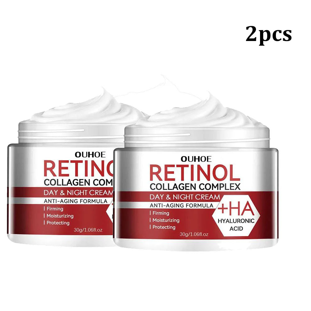 1/2/3PCs Retinol Cream For Face & Under Eye, Retinol Collagen Facial Moisturizer Fight Aging Brightening Hydrating Night Cream Oasis Select 30g X2
