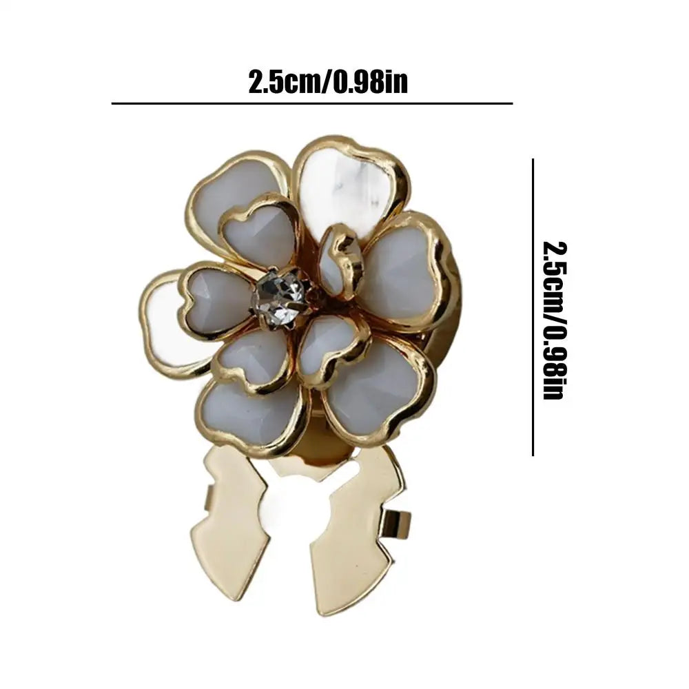 1PC Flower Button Covers For Shirt Detachable Clip-On Shirt Coat Decorative Buttons Sewing Button For Clothing Accessories Oasis Select White 1PC