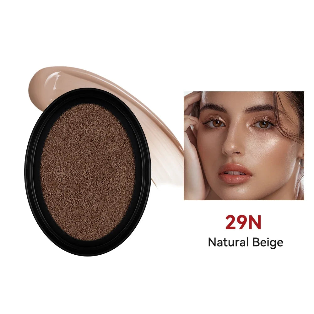 Waterproof Cushion Foundation Refill Semi-Matte Red Finish 72-Hour Wear Long-Lasting Buildable Coverage Sun Protection tirMakeup Oasis Select 29N