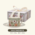French Retro Style Coffee Cup and Saucer Gift Box Set Afternoon Tea Cup with Saucers Special Tableware High-end Ceramic Cup Oasis Select 1 Set 260ML