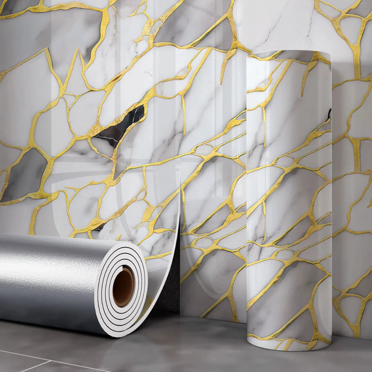 1Roll Marble Imitation Self-Adhesive Wall Sticker Thick Gilded Luxury TV Background Wallpaper Waterproof Oilproof Home Decor Oasis Select Stone-1Roll 40x300cm