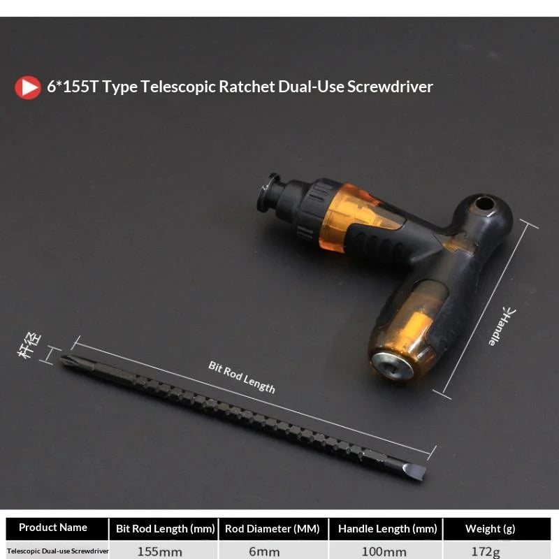 2 In 1 Household Screwdriver Home Repair Tool , Disassemble Magnetic Rotating Ratchet Screwdriver Kit For Furniture/Car/Computer Oasis Select B