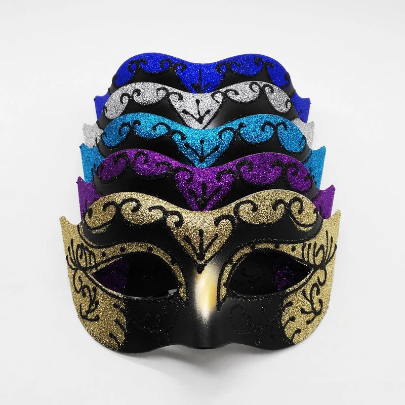 Glitter Half Face Masquerade Mask Woman Men Venice Mask Halloween Costume Accessories For Cosplay Party Oasis Select