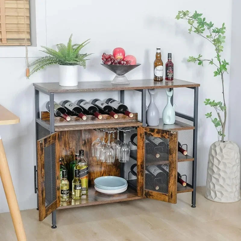 Household Solid Wood Wine Cabinet Restaurant Bar Counter Wine Rack Foreign Wine Display Stand Wine Collection Cabinet Large Oasis Select