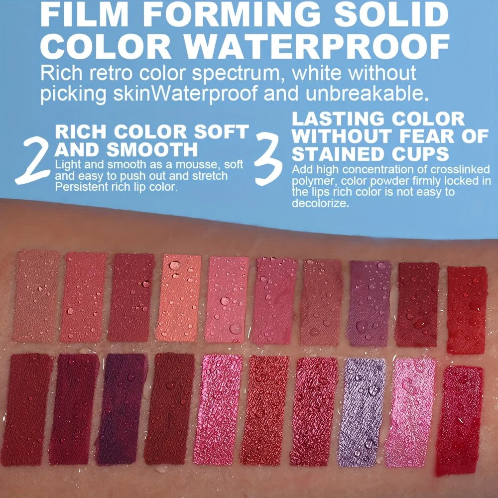 1 Pcs Matte Lip Gloss Waterproof Selection Spiral Glossy Lipstick Long-lasting Non-stick Cup Non-fading Exquisite Gift Oasis Select
