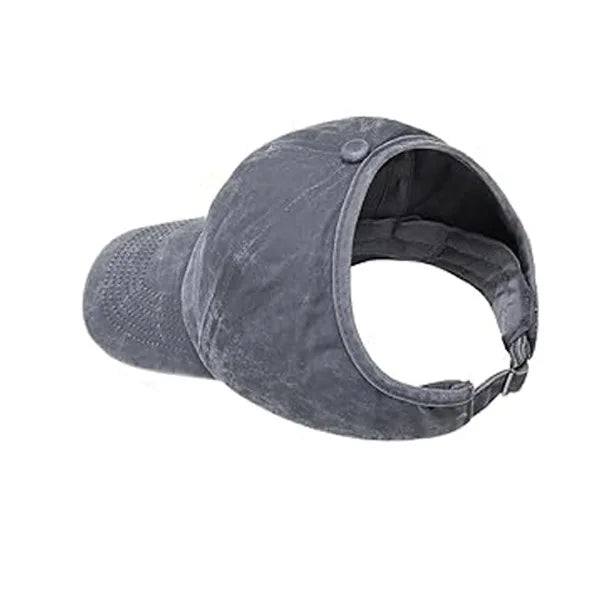 Adult empty top baseball cap, quick drying outdoor sports cap, lightweight casual cap, ponytail sun hat, breathable cap Oasis Select GRAY Adjustable >8Y