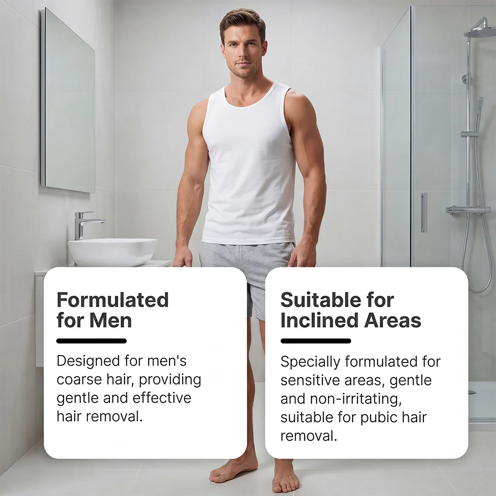 OceAura Men's Painless Hair Removal Cream – Body Depilatory Hair Removal Cream Oasis Select