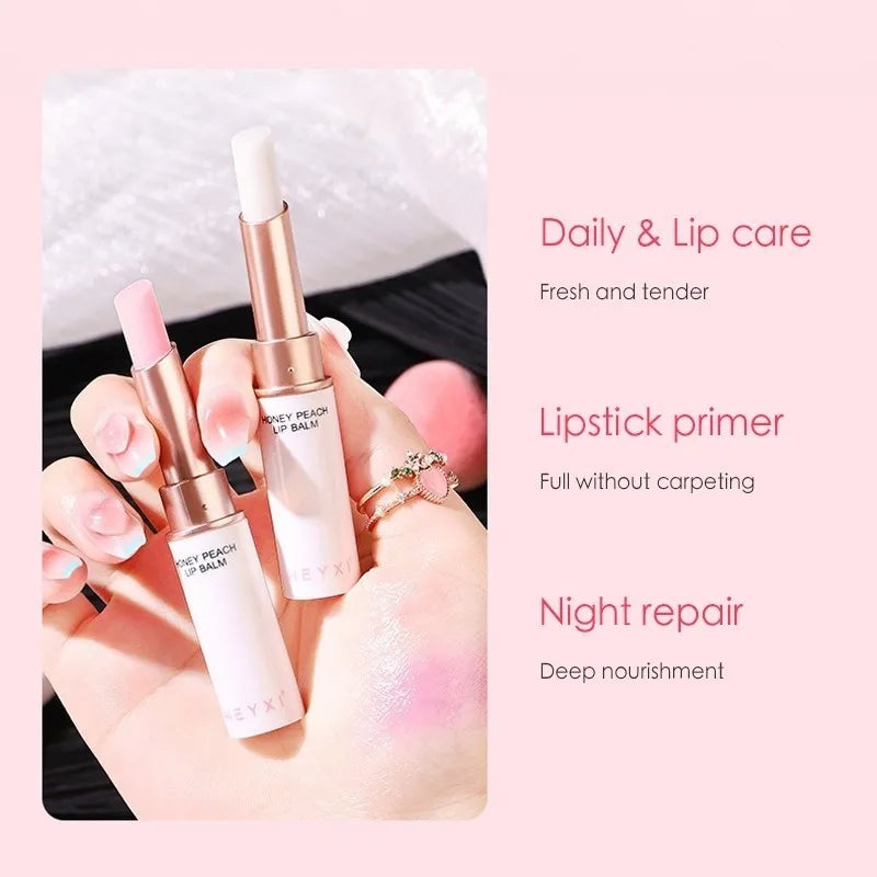 Honey Peach Lip Balm Color Change Lipstick Lips Plumper Moisturizing Hydrating Nourishing Lips Skin Care Oasis Select