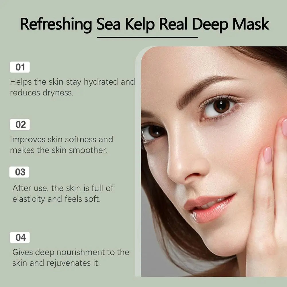 1/4Pcs Deep Collagen Overnight Face Mask Seaweed Collagen Essence Hydrating Overnight Hydrogel Mask Improve Elasticity, Firming Oasis Select