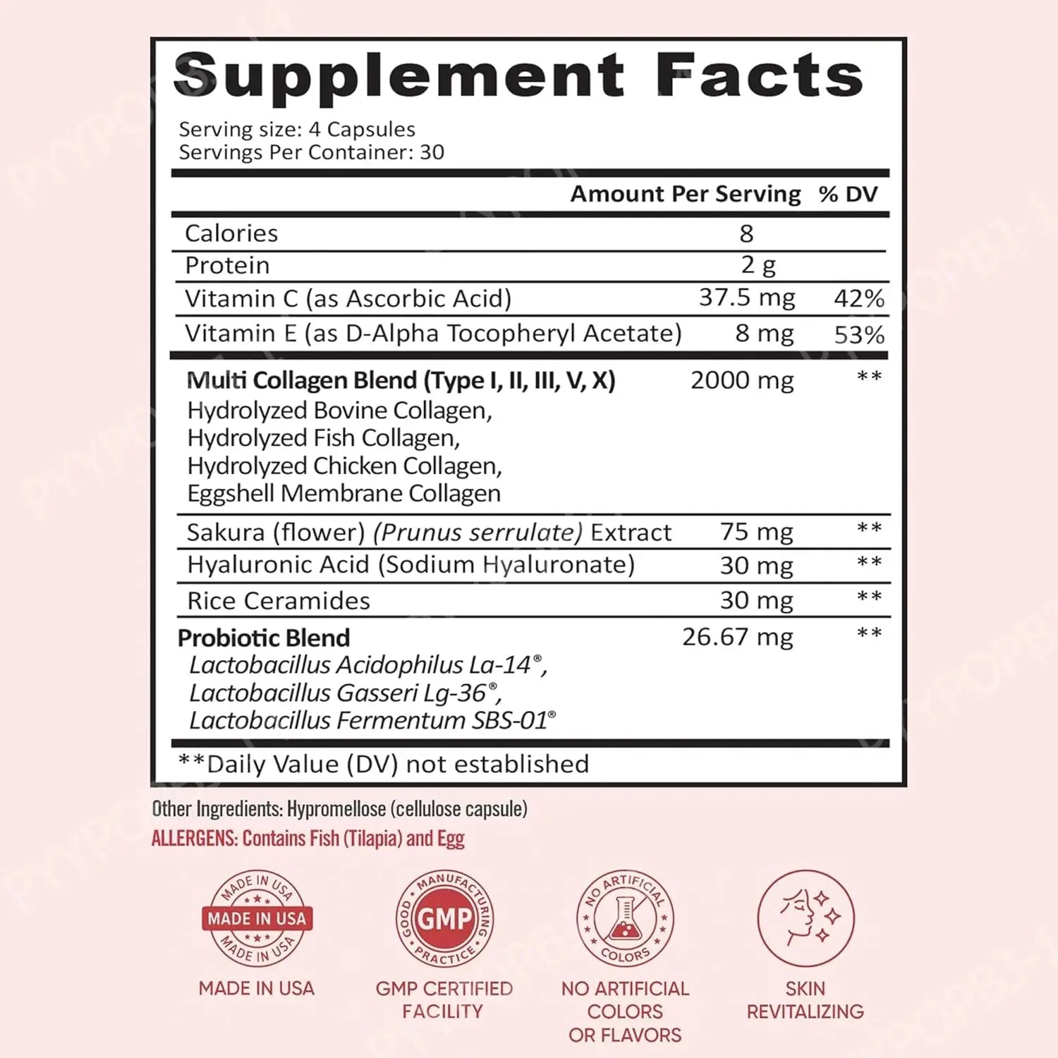 Probiotic Collagen Complex for Women – 120 Capsules