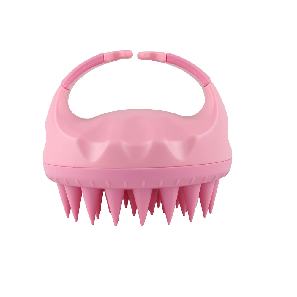 Shampoo Head Scalp Massage Brush Silicone Soft Skin Friendly Hair Washing Massager Comb SPA Massage Brush Beauty Salon Hair Tool Oasis Select pink1