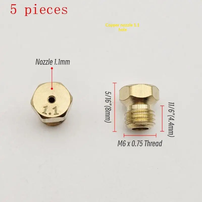 5PCS Burner Gas Hob LPG- Conversion Kits Jets 50 65 70 87 95 Brass Nozzle For Gas Stove Brass Nozzle Propane Injector Oasis Select A14
