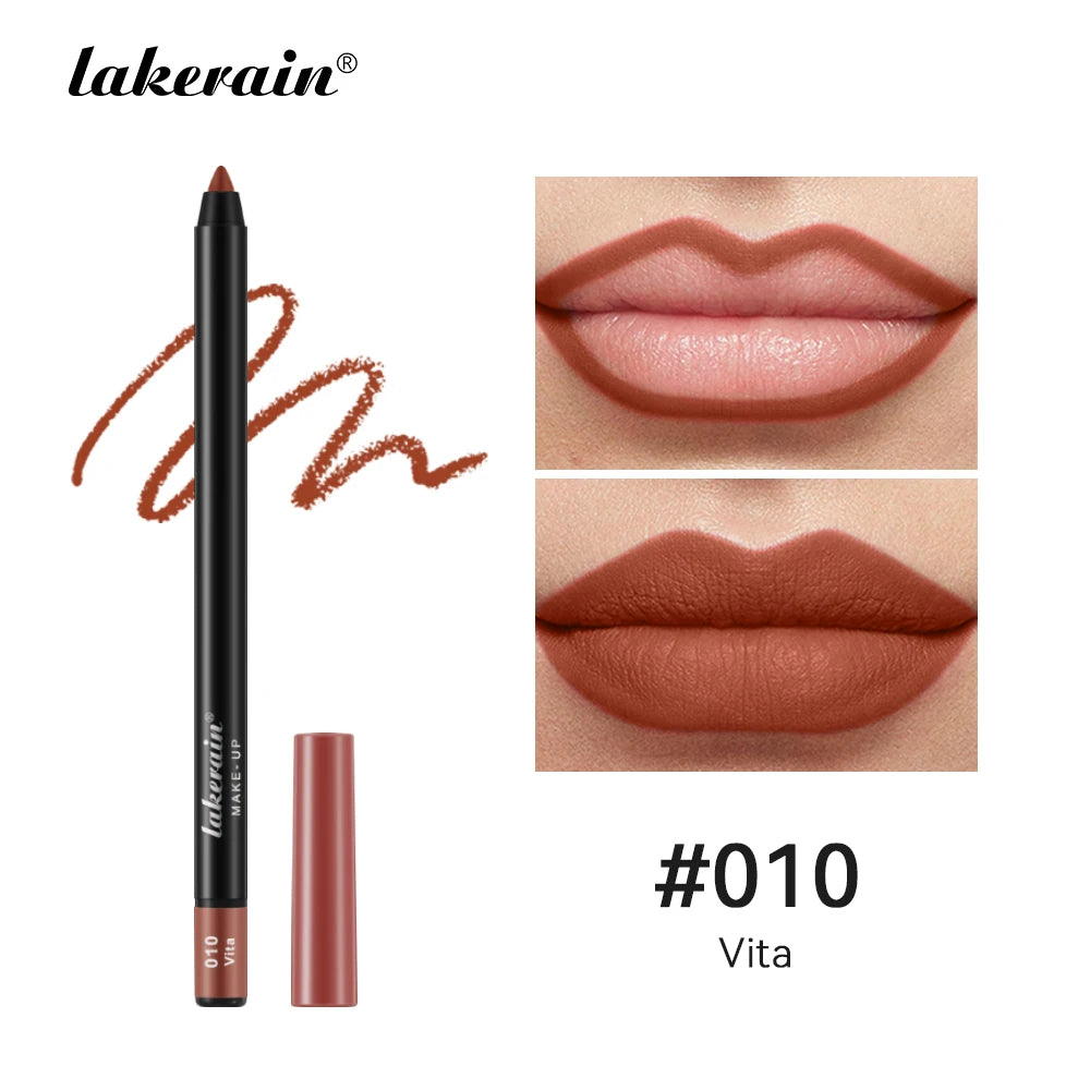 12 Colors Matte Lipliner Pencil Red Contour Tint Lipstick Waterproof Long Lasting Non-stick Cup Moisturising Lips Makeup Oasis Select 10 Vita