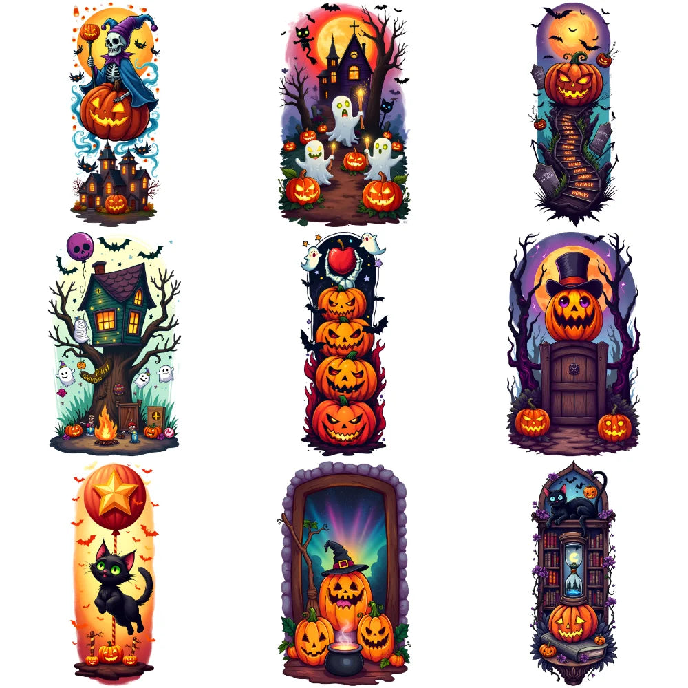 9-Piece Waterproof Temporary Tattoo Stickers – Ghost & Witch