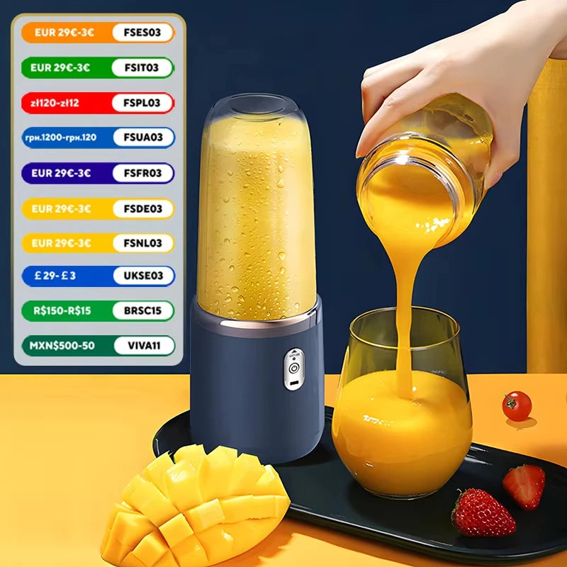 Handheld Usb Personal Mini Juicer Cup Portable Juicer Blender for Travel Water Bottles with Single or Double Cups Oasis Select