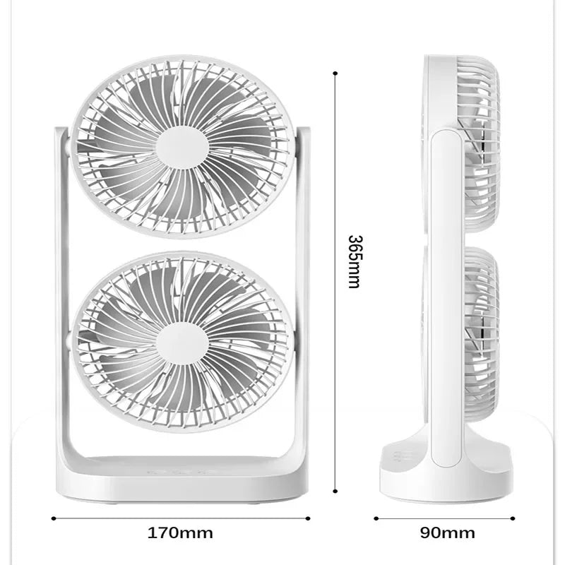 URGGU Quiet USB Desktop Twin Fan – 360° Rotation, 3 Speeds