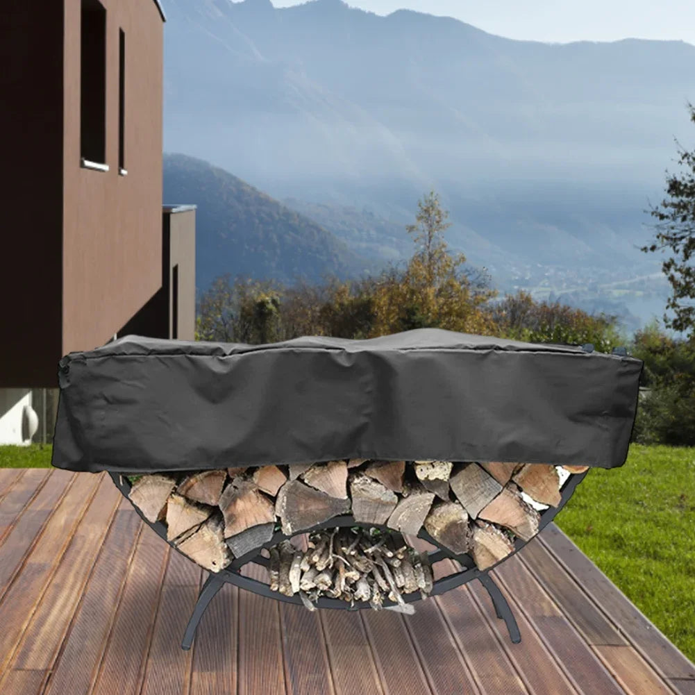 Curved Firewood Rack Cover Is Made From Heavy-duty 210D Oxford Fabric, Guarantee Your Firewood Remains Dry Oasis Select