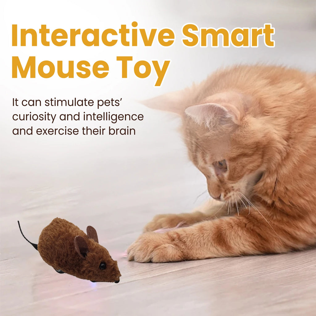Cat Mouse Toy Interactive Squeaky Realistic Plush Self Moving Hunting Exercise Boredom Relief For Cats Dogs Daily Pet Supplies Oasis Select