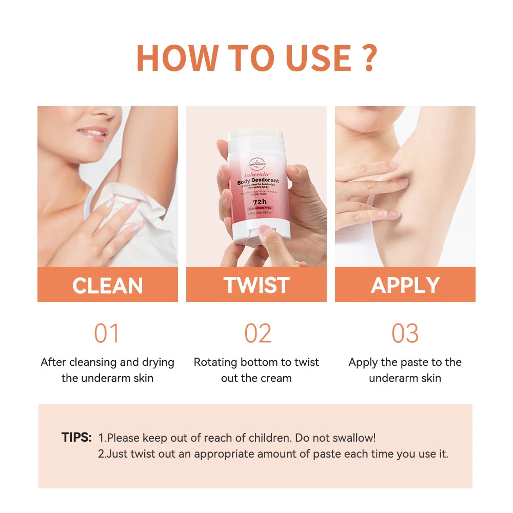 New Whole Body Deodorant Invisible Cream Stick 72 Hour Odor Control Aluminum Free Baking Soda Free Skin Care Oasis Select
