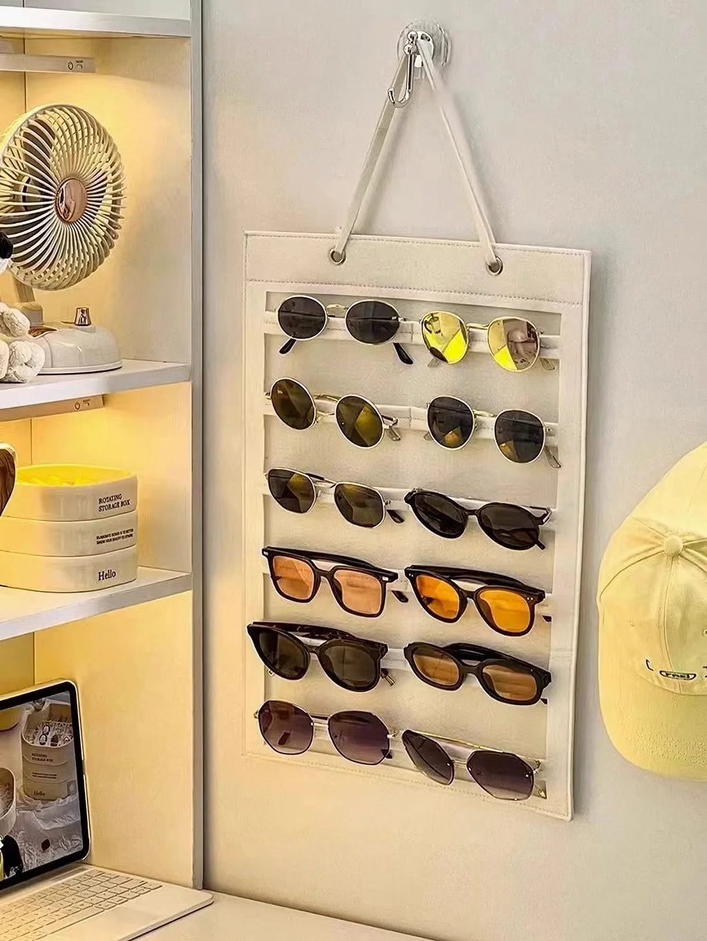 1pc Sunglasses Storage Organizer,Holds 12 pairs of eyeglasses, Hanging Glasses Display Rack,Versatile Wall-Mounted Glasses Hold Oasis Select