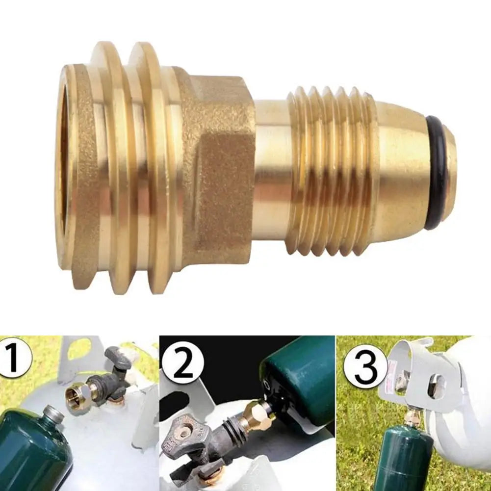 Propane LP TANK POL Service Valve To QCC Outlet Brass Adapter Part Camping Outdoor Propane Inflation Connector Gas Stove Adapter Oasis Select