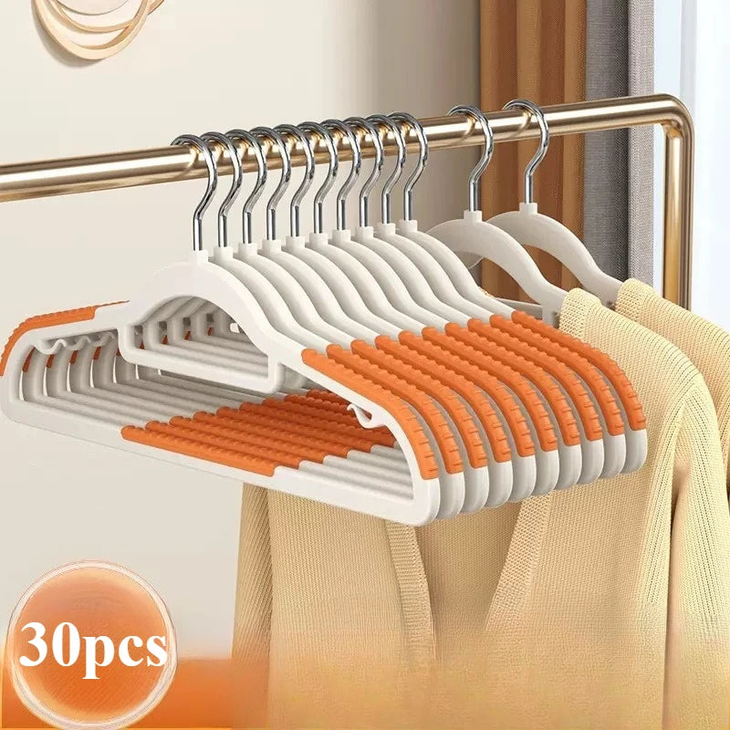 30pcs Set of Non-slip Hangers Sturdy and Durable Rotating Hook Hangers Laundry Bathroom & Bedroom Clothes Hangers Organization Oasis Select 30pcs Orange