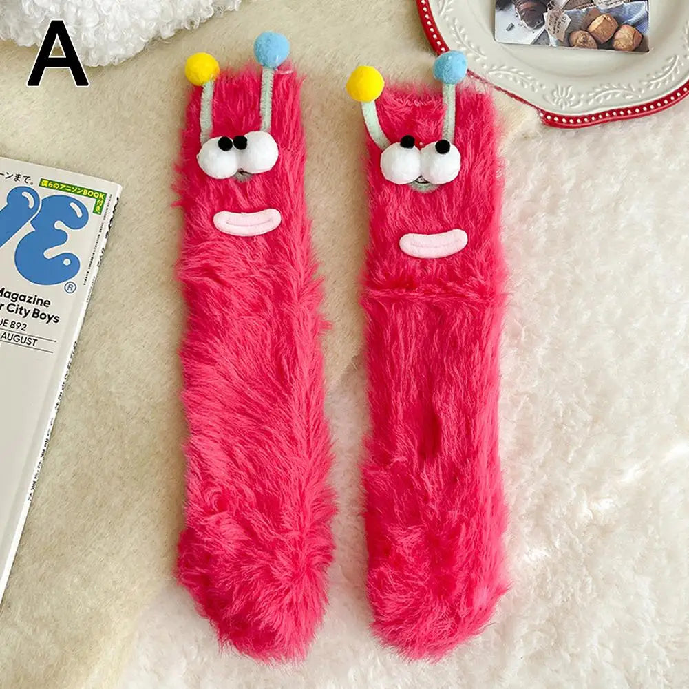 Christmas Autumn Winter Socks Cute Mid-tube Fluffy Floor Sleep Funny Velvety Warm Thick Happy Socks Girls Gift Lady Wholesale Oasis Select A