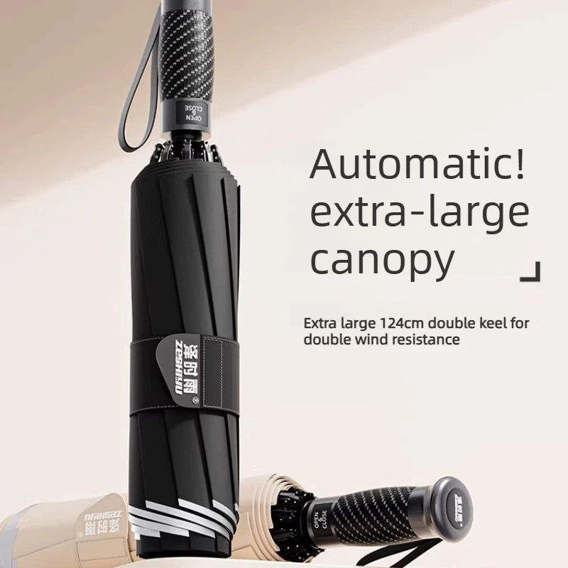 Fully Automatic Reverse Umbrella Thickened and Reinforced for Men and Women Sun Protection and Rainproof Windproof Umbrella Oasis Select