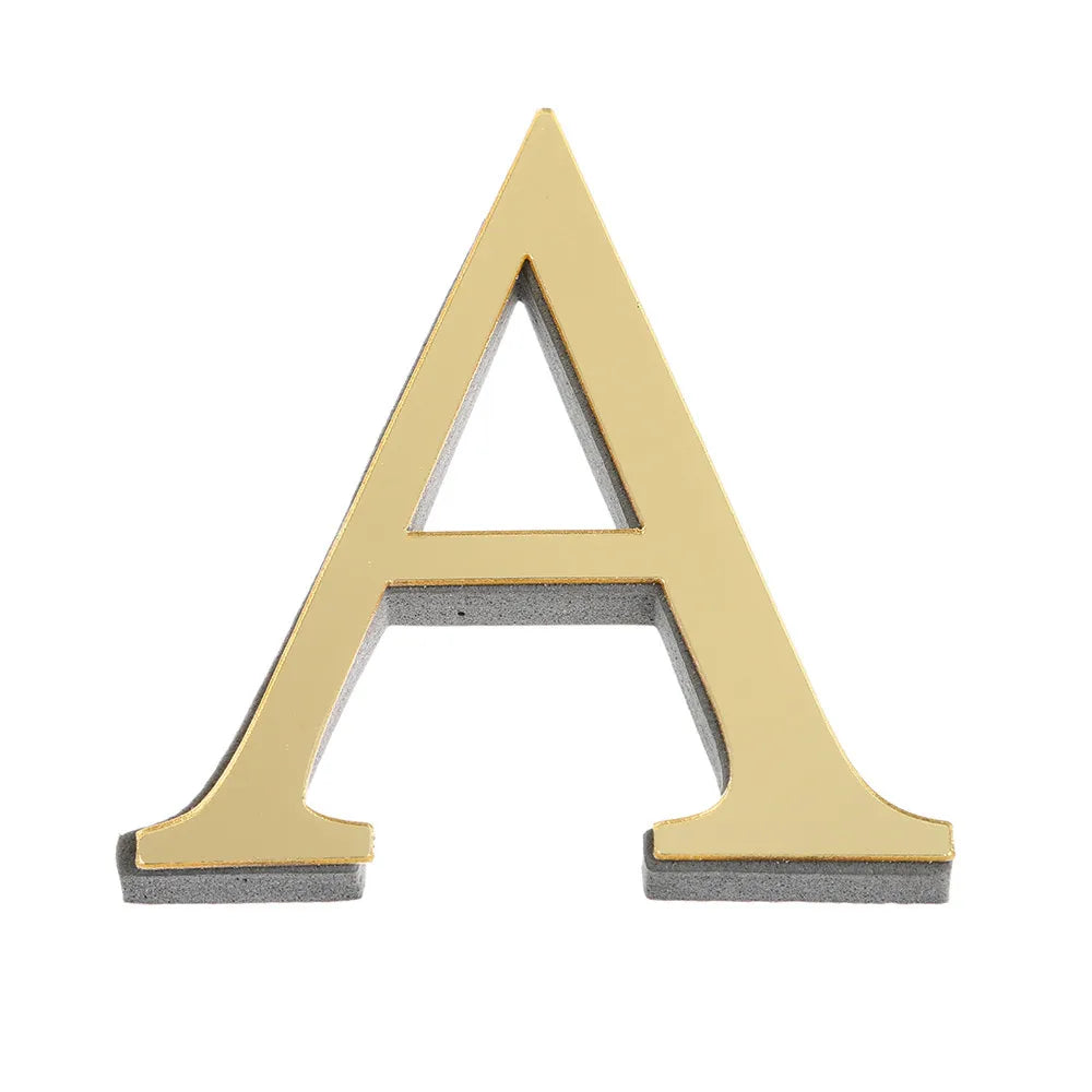 DIY 3D Mirror 26 Letters Wall Stickers Logo Name Alphabet Wedding Love Letters English Wall Home Decor Wall Art Mural Stickers Oasis Select A